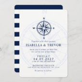 風バラ航海のウェディング招待 招待状 (正面/裏面)