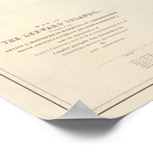 風下側の島の地図 ポスター (角)