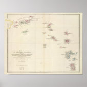 風下側の島の地図 ポスター (正面)