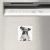 風中国の中の紋付き犬（生後15カ月） マグネット (インサイチュ (食洗機))