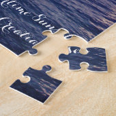 風光明媚かわいらしな紫色の黄色い夕日のカスタマイズ ジグソーパズル (側面)