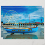 風光明媚なアトランティックシティボードウォークスクラップブック紙 (正面/裏面)