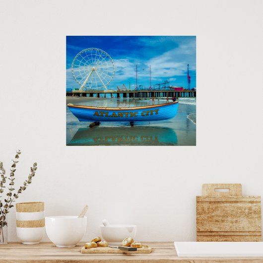 風光明媚なアトランティックシティボードウォーク ポスター (キッチン)