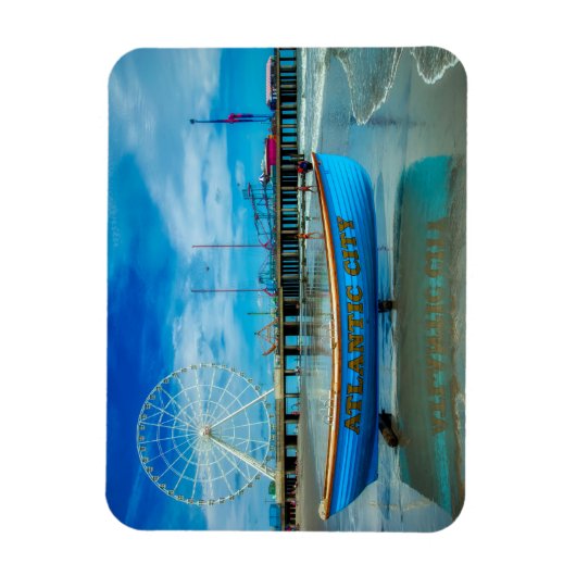 風光明媚なアトランティックシティボードウォーク マグネット (縦)