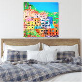 風光明媚なアマルフィコーストイタリアクリフ地中海のサイド キャンバスプリント (インサイチュ (寝室))