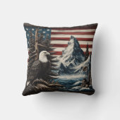 風光明媚なアメリカの風景を越えた鷲 クッション (裏面)