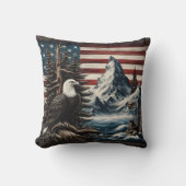 風光明媚なアメリカの風景を越えた鷲 クッション (正面)