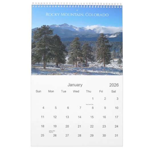 風光明媚なアメリカ国立公園カレンダー カレンダー (1月 2026)