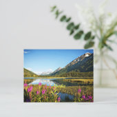 風光明媚なアラスカ、ラベル ポストカード (スタンド正面)