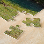 風光明媚なアルパインフォレストと湖 ジグソーパズル (側面)