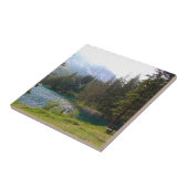 風光明媚なアルパインフォレストと湖 タイル (側面)