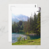 風光明媚なアルパインフォレストと湖 ポストカード (正面/裏面)