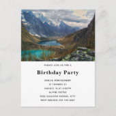 風光明媚なアルパインマウンテンズフォト誕生日 インビテーションポストカード (正面)