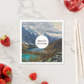 風光明媚なアルパインマウンテンズフォト誕生日 スタンダードカクテルナプキン (インサイチュ)