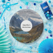 風光明媚なアルパインマウンテンズフォト誕生日 ペーパープレート (パーティー)