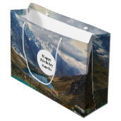 風光明媚なアルパインマウンテンズフォト誕生日 ラージペーパーバッグ (正面アングル)