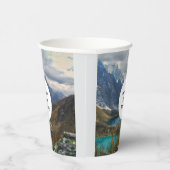 風光明媚なアルパインマウンテンズフォト誕生日 紙コップ (右)