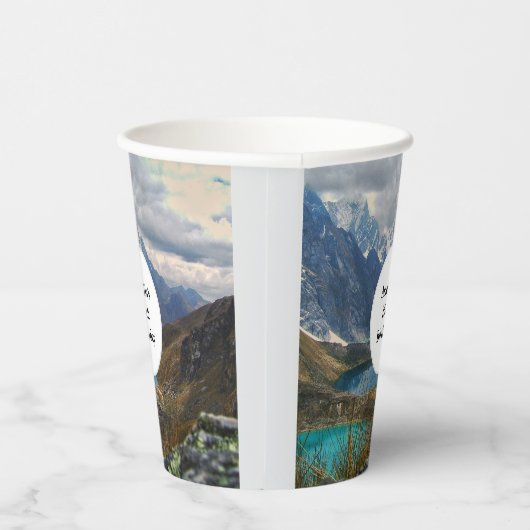 風光明媚なアルパインマウンテンズフォト誕生日 紙コップ (右)