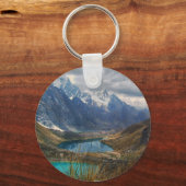 風光明媚なアルパインマウンテンズ写真誕生日ありがとう キーホルダー (裏面)