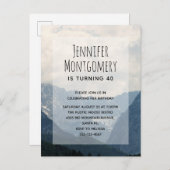 風光明媚なアルパインマウンテンズ自然フォト誕生日 インビテーションポストカード (正面/裏面)