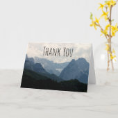 風光明媚なアルパインマウンテンズ自然写真ありがとう カード (黄色い花)