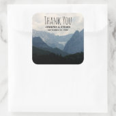 風光明媚なアルパインマウンテンズ自然結婚写真 スクエアシール (バッグ)