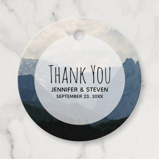 風光明媚なアルパインマウンテンズ自然結婚写真 フェイバータグ (正面)