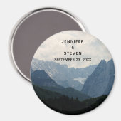 風光明媚なアルパインマウンテンズ自然結婚写真 マグネット (正面/裏面)