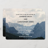 風光明媚なアルパインマウンテンズ自然結婚写真 招待状 (正面/裏面)