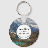風光明媚なアルパインマウンテンフォトビジネス キーホルダー (正面)