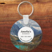 風光明媚なアルパインマウンテンフォトビジネス キーホルダー (正面)