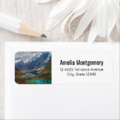 風光明媚なアルパイン山脈のフォトアドレス ラベル (インサイチュ)