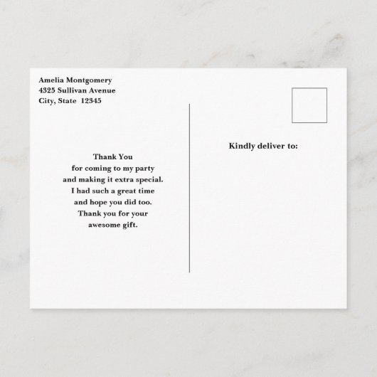 風光明媚なアルパイン山脈の写真ありがとう ポストカード (裏面)