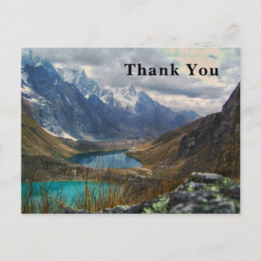 風光明媚なアルパイン山脈の写真ありがとう ポストカード (正面)