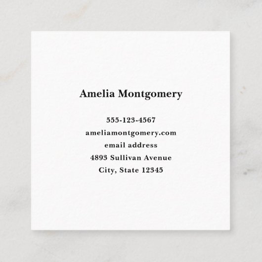 風光明媚なアルパイン山脈の写真 スクエア名刺 (裏面)