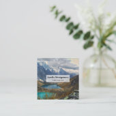 風光明媚なアルパイン山脈の写真 スクエア名刺 (スタンド正面)