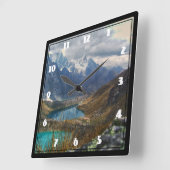 風光明媚なアルパイン山脈の写真 スクエア壁時計 (傾斜)