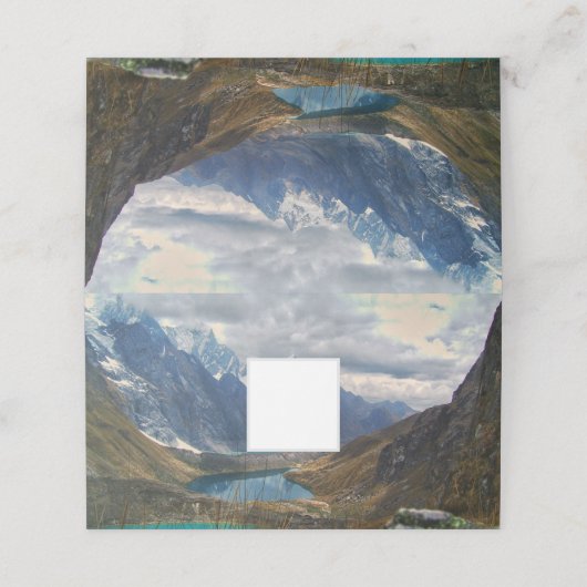 風光明媚なアルパイン山脈の写真 プレイスカード (外部開封)