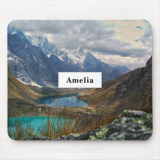風光明媚なアルパイン山脈の写真 マウスパッド (正面)