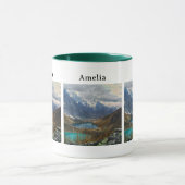 風光明媚なアルパイン山脈の写真 マグカップ (中央)