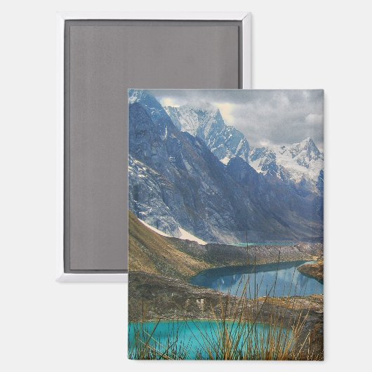 風光明媚なアルパイン山脈の写真 マグネット (正面/裏面)