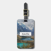 風光明媚なアルパイン山脈の写真 ラゲッジタグ (正面縦)