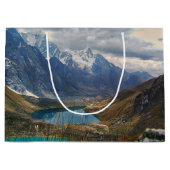 風光明媚なアルパイン山脈の写真 ラージペーパーバッグ (正面)