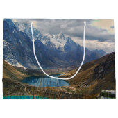 風光明媚なアルパイン山脈の写真 ラージペーパーバッグ (裏面)