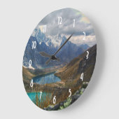 風光明媚なアルパイン山脈の写真 ラージ壁時計 (傾斜)