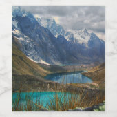 風光明媚なアルパイン山脈の写真 ワインラベル (シングルラベル)