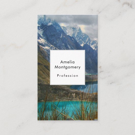 風光明媚なアルパイン山脈の写真 名刺 (正面)