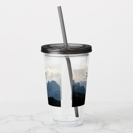 風光明媚なアルパイン山脈の自然写真 アクリルタンブラー (左)