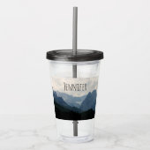 風光明媚なアルパイン山脈の自然写真 アクリルタンブラー (正面)