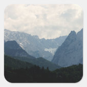 風光明媚なアルパイン山脈の自然写真 スクエアシール (正面)